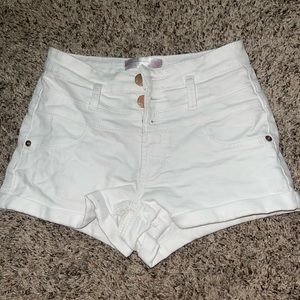 White jean shorts